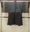 Photo3: P0526F Vintage Japanese kimono Light Black Men's Haori for men / Silk. (Grade B) (3)