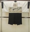 Photo3: P0526G Vintage Japanese kimono Black Men's Haori for men / Silk. Temple, The Emperor's Enthronement Ceremony (Grade C) (3)