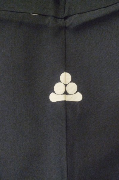 Photo4: P0526G Vintage Japanese kimono Black Men's Haori for men / Silk. Temple, The Emperor's Enthronement Ceremony (Grade C) (4)