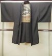 Photo1: P0526M Vintage Japanese kimono Black Men's Haori for men / Silk. Mountain (Grade A) (1)