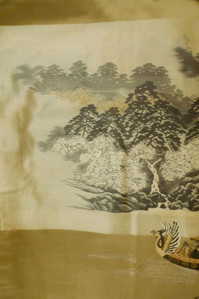 Photo10: P0526M Vintage Japanese kimono Black Men's Haori for men / Silk. Mountain (Grade A) (10)