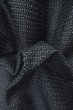 Photo8: P0526N Vintage Japanese kimono Dark Blue OSHIMA-TSUMUGI for men / Silk. Wave, Treasure ship, Lobster pattern (Grade B) (8)