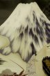 Photo13: P0526N Vintage Japanese kimono Dark Blue OSHIMA-TSUMUGI for men / Silk. Wave, Treasure ship, Lobster pattern (Grade B) (13)