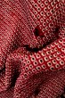 Photo11: Mint P0526Q Vintage Japanese kimono Red HAORI short jacket for women / Silk. Dapple pattern (Grade A) (11)