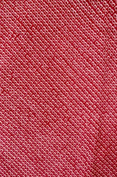 Photo1: Mint P0526R Vintage Japanese kimono Red HAORI short jacket for women / Silk. Dapple pattern (Grade A) (1)