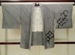 Photo2: Mint P0526V Used Japanese kimono Dark Indigo Blue HAORI short jacket for women / Silk. Flower (Grade A) (2)