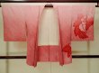 Photo2: Mint P0526X Used Japanese kimono Pink HAORI short jacket for women / Silk. Leaf (Grade A) (2)