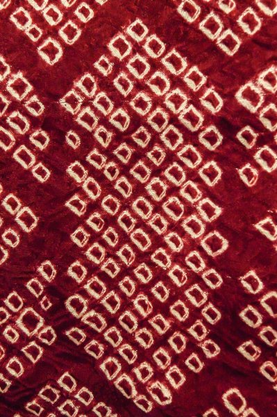 Photo5: Mint P0526Z Vintage Japanese kimono Reddish Dark Red HAORI short jacket for women / Silk. Dapple pattern (Grade A) (5)