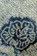 Photo1: Mint P0527A Used Japanese kimono Blue HAORI short jacket for women / Silk. Flower (Grade A) (1)