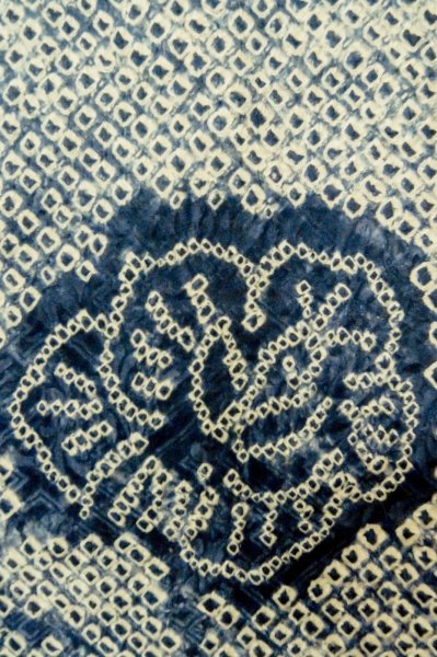 Photo1: Mint P0527A Used Japanese kimono Blue HAORI short jacket for women / Silk. Flower (Grade A) (1)