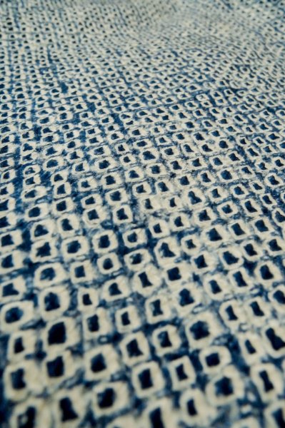 Photo8: Mint P0527A Used Japanese kimono Blue HAORI short jacket for women / Silk. Flower (Grade A) (8)