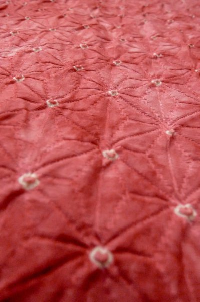 Photo5: Mint P0527B Vintage Japanese kimono Dark Pink HAORI short jacket for women / Synthetic. Dot (Grade A) (5)