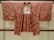 Photo2: Mint P0527C Used Japanese kimono Dark Brown HAORI short jacket for women / Silk. Flower circle (Grade A) (2)