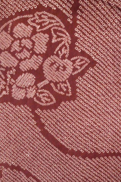 Photo4: Mint P0527C Used Japanese kimono Dark Brown HAORI short jacket for women / Silk. Flower circle (Grade A) (4)