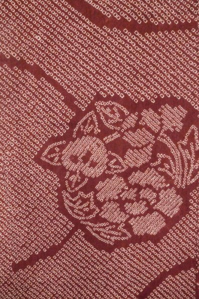 Photo1: Mint P0527C Used Japanese kimono Dark Brown HAORI short jacket for women / Silk. Flower circle (Grade A) (1)