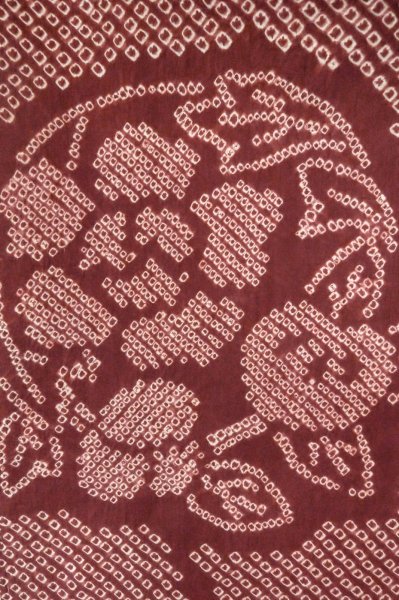 Photo5: Mint P0527C Used Japanese kimono Dark Brown HAORI short jacket for women / Silk. Flower circle (Grade A) (5)
