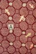 Photo10: P0527D Vintage Japanese kimono Purplish Dark Red HAORI short jacket for women / Silk. Octagons and squares (Grade C) (10)