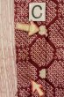 Photo12: P0527D Vintage Japanese kimono Purplish Dark Red HAORI short jacket for women / Silk. Octagons and squares (Grade C) (12)