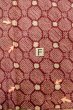 Photo15: P0527D Vintage Japanese kimono Purplish Dark Red HAORI short jacket for women / Silk. Octagons and squares (Grade C) (15)
