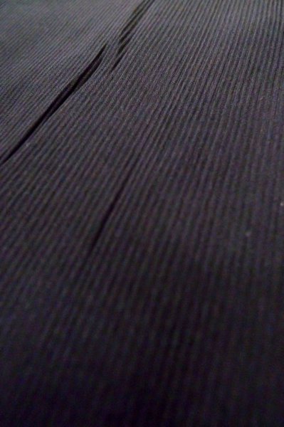 Photo7: P0602A Vintage Japanese kimono Black HAORI short jacket for women / Silk. Stripes (Grade B) (7)