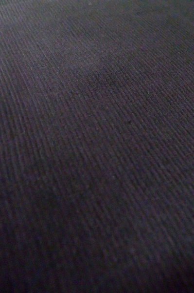 Photo9: P0602A Vintage Japanese kimono Black HAORI short jacket for women / Silk. Stripes (Grade B) (9)