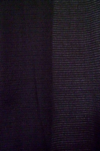 Photo5: P0602B Vintage Japanese kimono Black HAORI short jacket for women / Silk. Stripes (Grade B) (5)