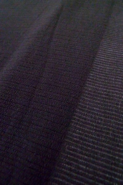 Photo8: P0602B Vintage Japanese kimono Black HAORI short jacket for women / Silk. Stripes (Grade B) (8)