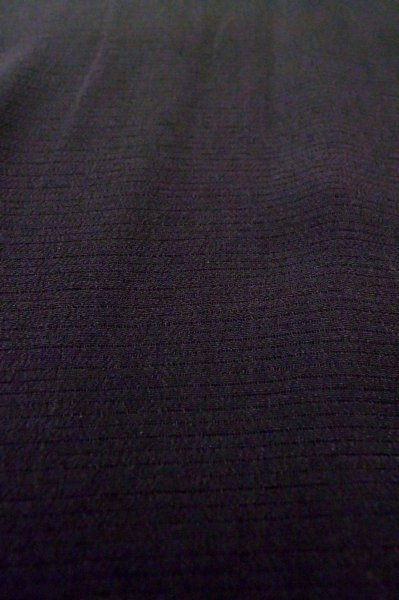 Photo9: P0602B Vintage Japanese kimono Black HAORI short jacket for women / Silk. Stripes (Grade B) (9)