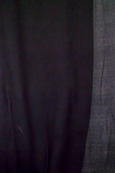 Photo4: P0602C Vintage Japanese kimono Black HAORI short jacket for women / Silk. Stripes (Grade B) (4)
