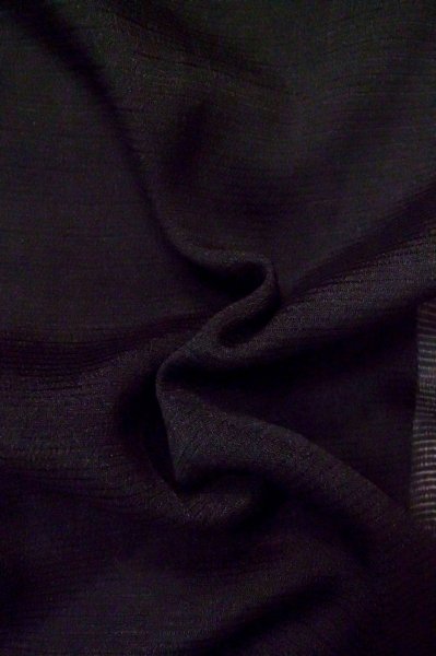 Photo10: P0602C Vintage Japanese kimono Black HAORI short jacket for women / Silk. Stripes (Grade B) (10)