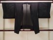 Photo1: P0602D Vintage Japanese kimono Black HAORI short jacket for women / Silk. Stripes (Grade C) (1)