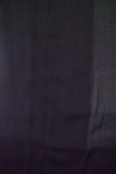 Photo4: P0602D Vintage Japanese kimono Black HAORI short jacket for women / Silk. Stripes (Grade C) (4)
