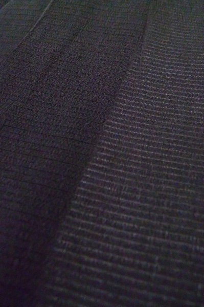 Photo7: P0602D Vintage Japanese kimono Black HAORI short jacket for women / Silk. Stripes (Grade C) (7)