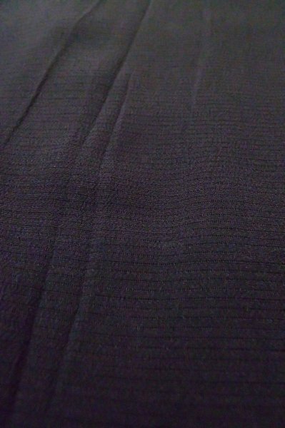 Photo8: P0602D Vintage Japanese kimono Black HAORI short jacket for women / Silk. Stripes (Grade C) (8)