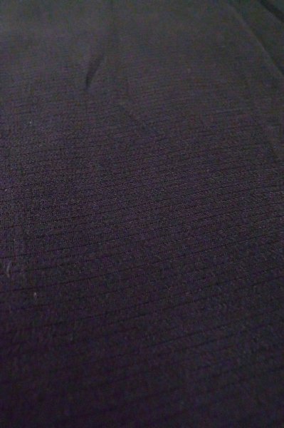 Photo9: P0602D Vintage Japanese kimono Black HAORI short jacket for women / Silk. Stripes (Grade C) (9)