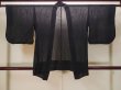 Photo2: P0602E Vintage Japanese kimono Black HAORI short jacket for women / Silk. Stripes (Grade D) (2)