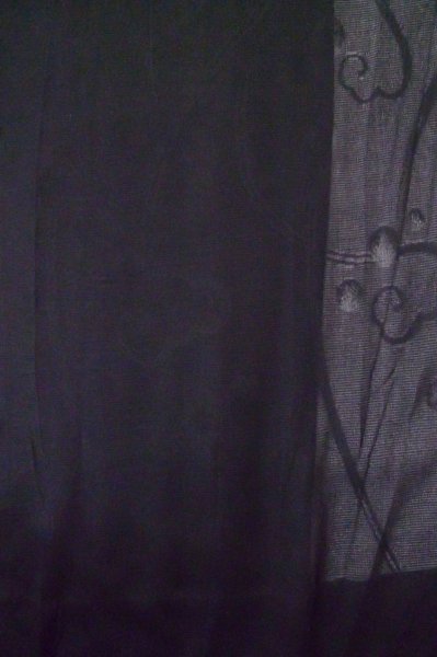 Photo4: P0602E Vintage Japanese kimono Black HAORI short jacket for women / Silk. Stripes (Grade D) (4)