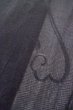 Photo8: P0602E Vintage Japanese kimono Black HAORI short jacket for women / Silk. Stripes (Grade D) (8)