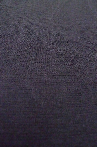 Photo9: P0602E Vintage Japanese kimono Black HAORI short jacket for women / Silk. Stripes (Grade D) (9)