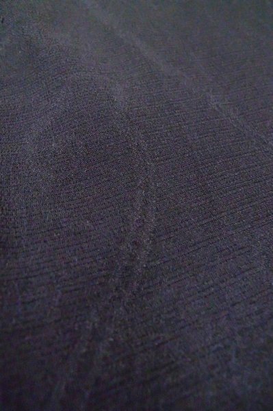 Photo10: P0602E Vintage Japanese kimono Black HAORI short jacket for women / Silk. Stripes (Grade D) (10)