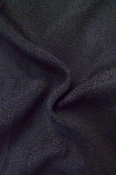 Photo11: P0602E Vintage Japanese kimono Black HAORI short jacket for women / Silk. Stripes (Grade D) (11)