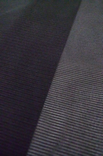 Photo8: P0602F Vintage Japanese kimono Black HAORI short jacket for women / Silk. Stripes (Grade B) (8)