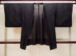 Photo1: P0602G Vintage Japanese kimono Black HAORI short jacket for women / Stripes (Grade B) (1)