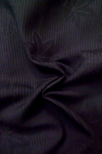 Photo11: P0602G Vintage Japanese kimono Black HAORI short jacket for women / Stripes (Grade B) (11)