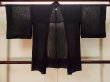 Photo2: Mint P0602H Vintage Japanese kimono Black HAORI short jacket for women / Silk. (Grade A) (2)