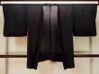 Photo1: Mint P0602I Vintage Japanese kimono Black HAORI short jacket for women / Silk. Stripes (Grade A) (1)
