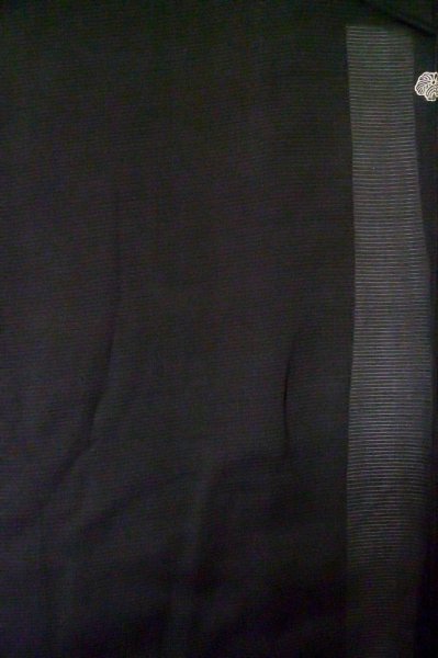 Photo4: Mint P0602I Vintage Japanese kimono Black HAORI short jacket for women / Silk. Stripes (Grade A) (4)