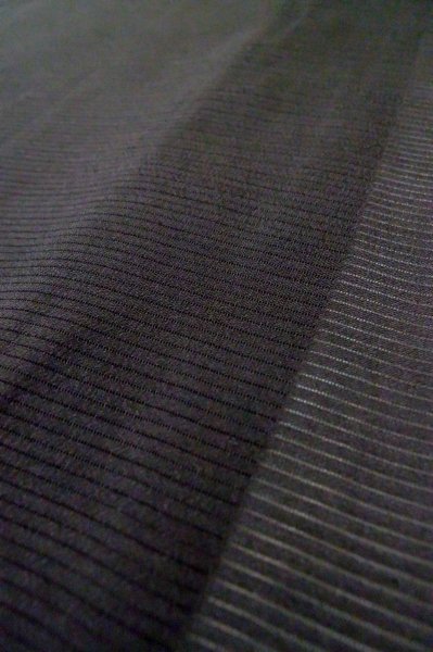Photo9: Mint P0602I Vintage Japanese kimono Black HAORI short jacket for women / Silk. Stripes (Grade A) (9)