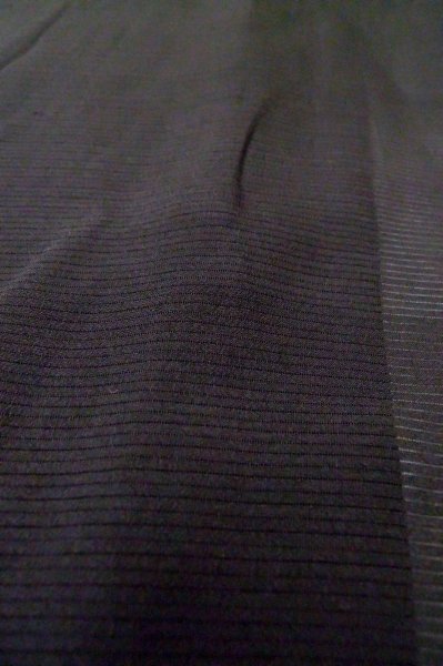 Photo10: Mint P0602I Vintage Japanese kimono Black HAORI short jacket for women / Silk. Stripes (Grade A) (10)