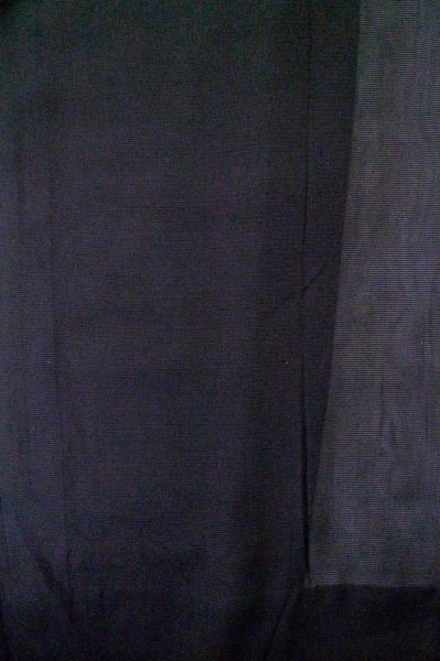 Photo4: Mint P0602J Vintage Japanese kimono Black HAORI short jacket for women / Silk. Stripes (Grade A) (4)